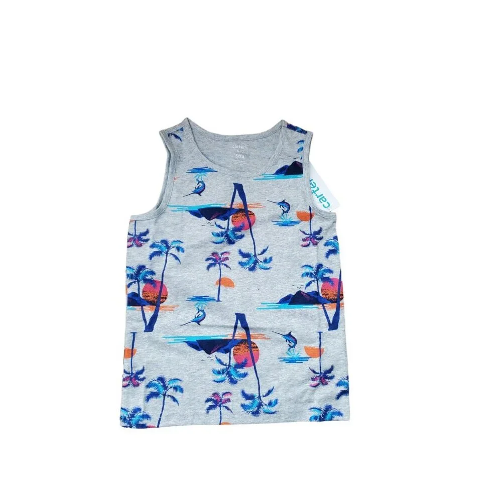 NEW Boys Carter's Set of 3 Sleeves Tank‎ Top Shirts Size 5